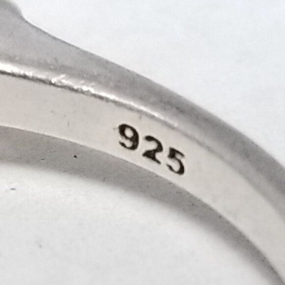 Vintage Sterling Silver CZ Solitaire Ring, Size 7 Band, Sparkly, RJ, Estate - Picture 3 of 9